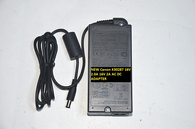 NEW 16V 2A Canon K30287 AC DC ADAPTER 16V 2.0A The special interface with needle output